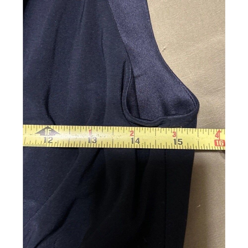 Tommy Hilfiger Navy Blue V-Neck Smocked Waist Sleeveless Maxi Dress Sz 10 - Picture 4 of 6